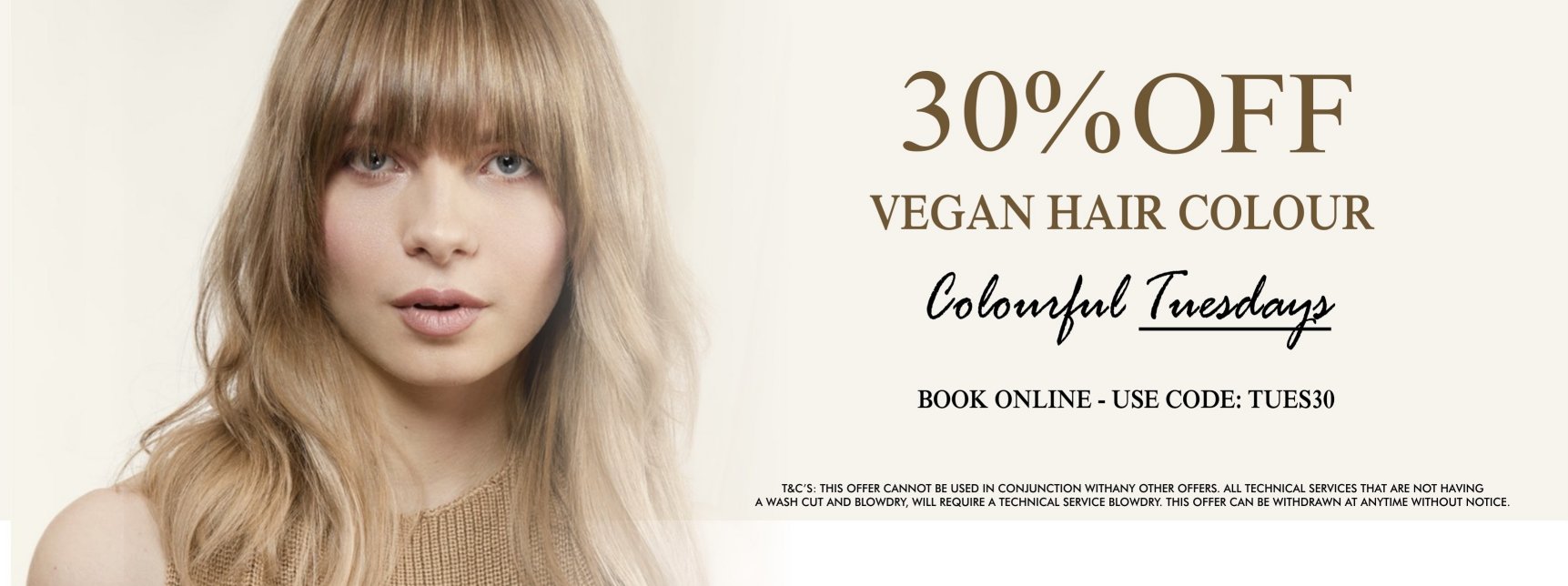 Hair Salon Vegan Colour Offer